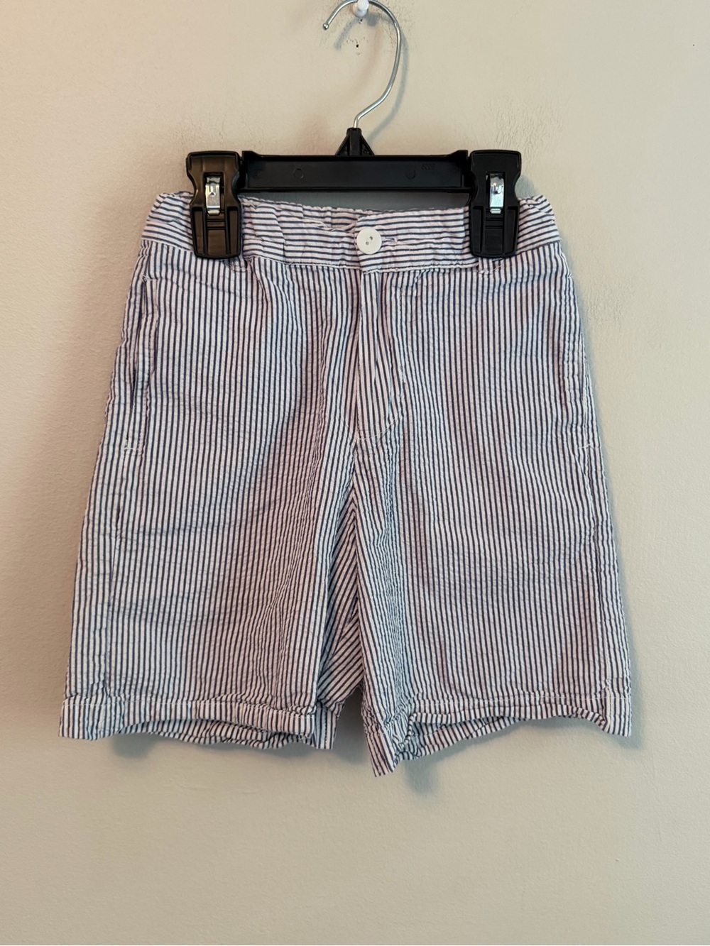 Bella Bliss Navy Seersucker Shorts